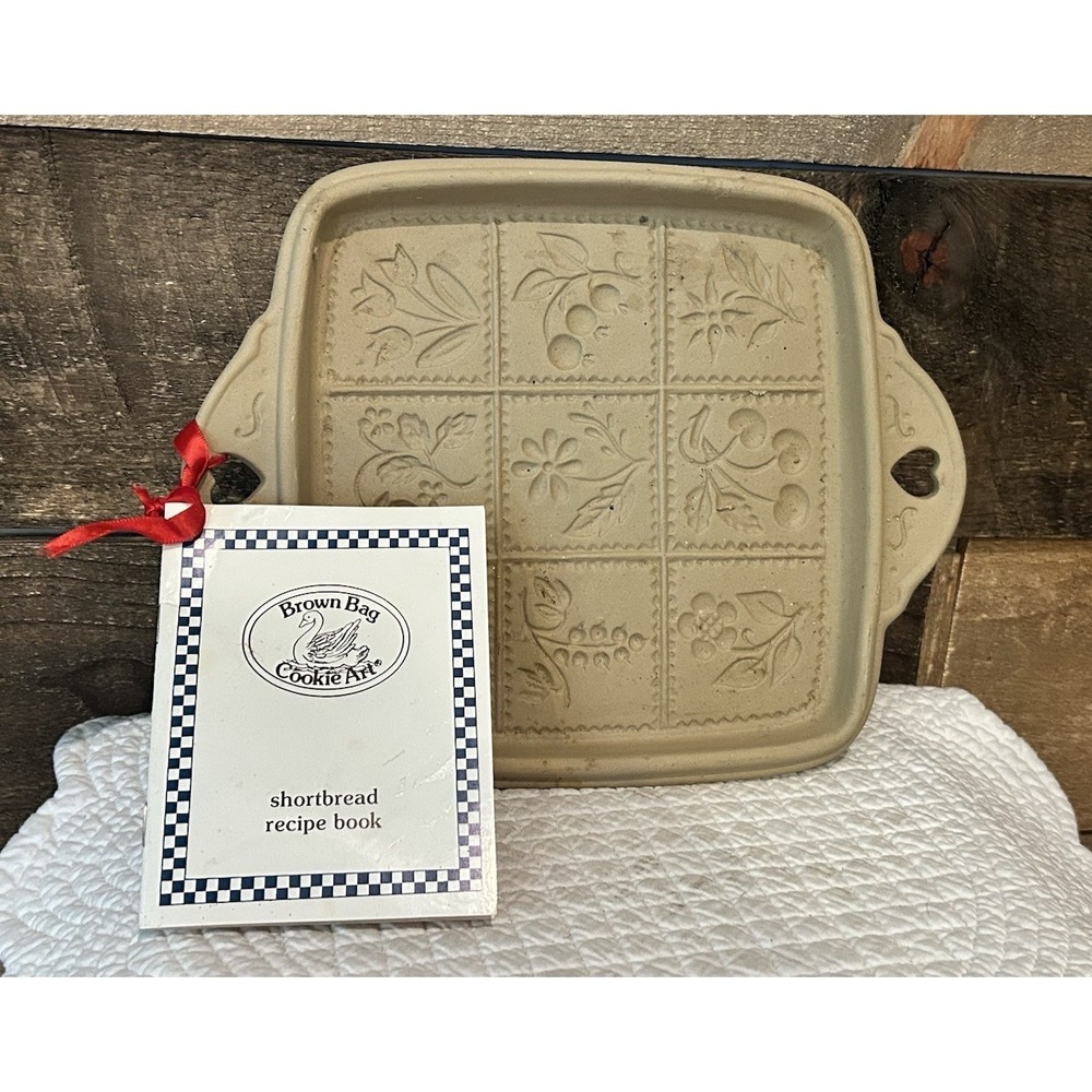 VTG 1988 Brown Bag Shortbread Cookie Art Mold Flowers Berries 3‎ Recipe Booklet